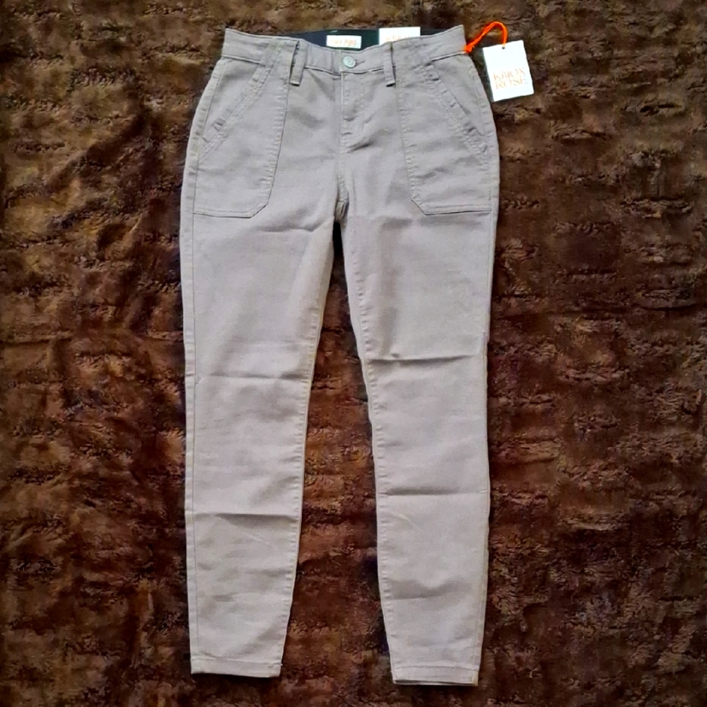 Knox Rose Mid Rise Ankle Skinny Stretch Mushroom Jeans - 2